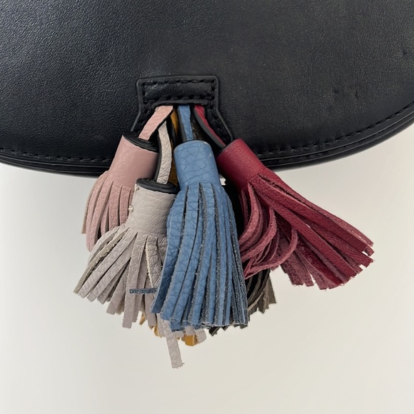 Leather crossbody bag with tassel detail - Picture 3 of 5